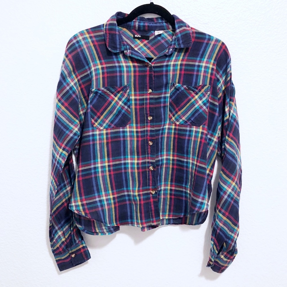 BDG | lightweight plaid long sleeve shirt